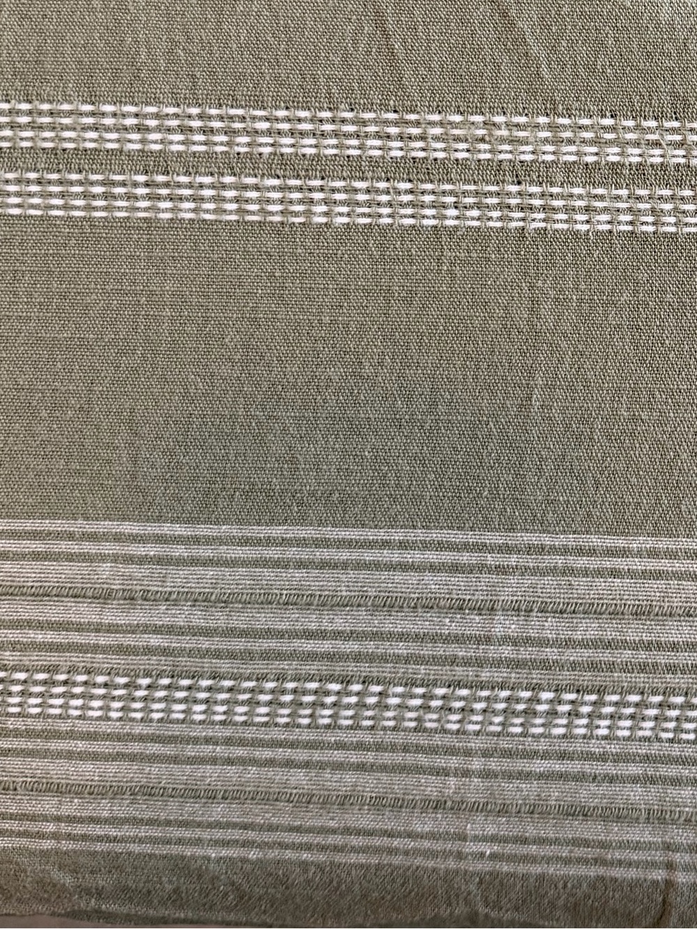 Threshold Olive Green Striped Queen Size Duvet Cover and Shams - Picture 2 of 3